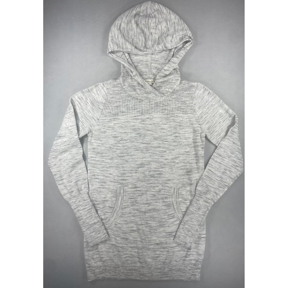 Dakini Tops - Dakini Womens Hoodie Sweater Pullover Gray Space Dye Cotton Blend S